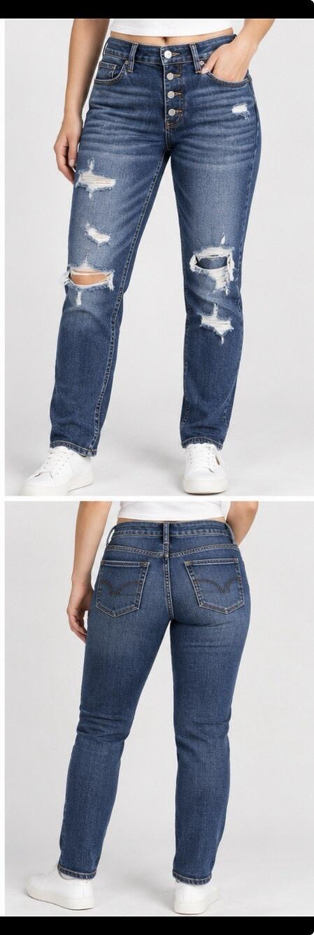 American Eagle Women’s Button-Fly Distressed Jeans Size 10